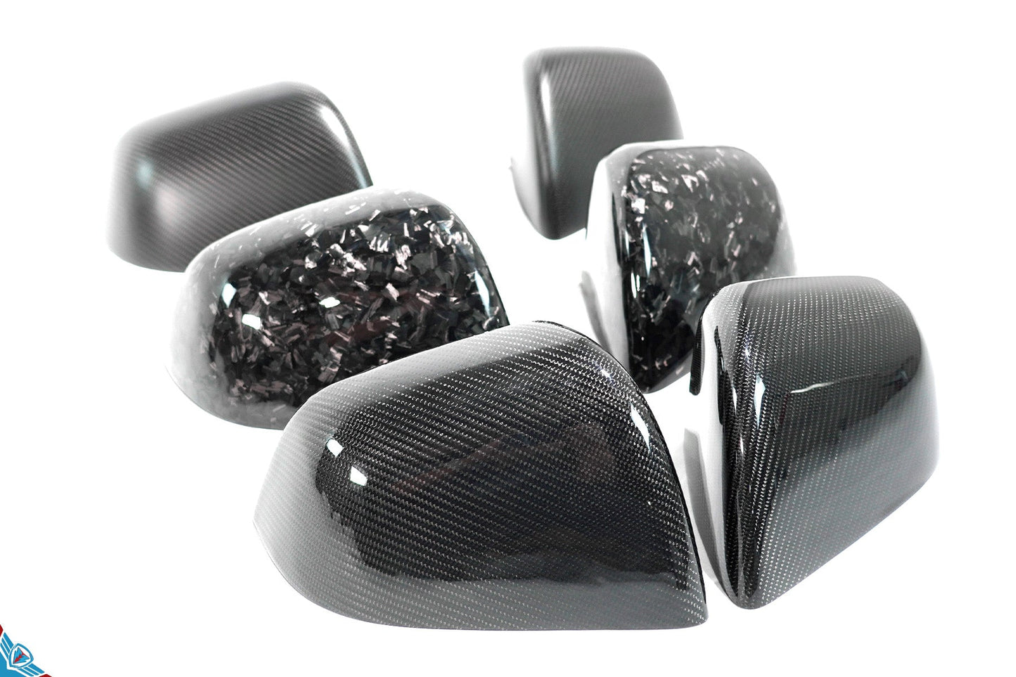Tesla Model Y Full OEM Replacement Carbon Fiber Mirror Covers [Various Finishes] | FYBR Aerodynamics