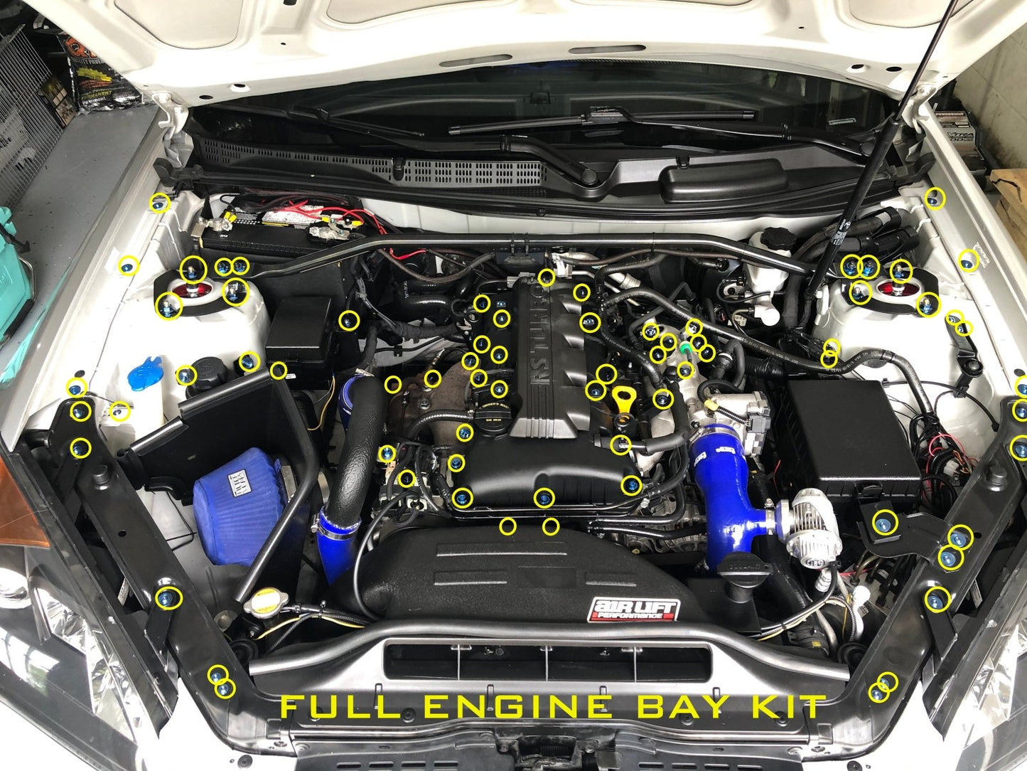 JDC Titanium Engine Bay Dress-Up Hardware Kit (Hyundai Genesis Coupe 2.0T BK2)
