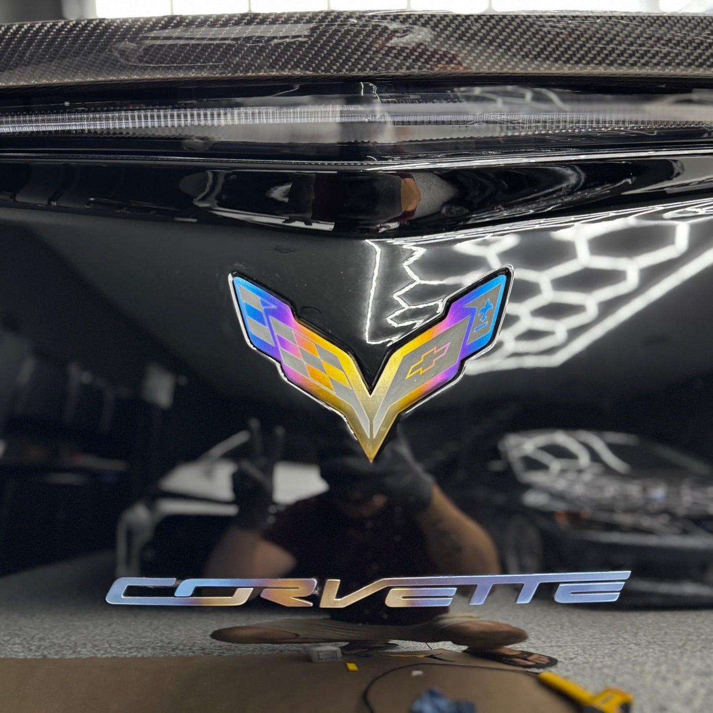 JDC Titanium Front/Rear Badge (2014-2019 C7 Corvette)