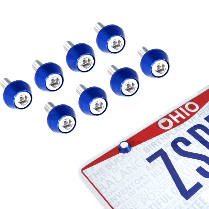 ZSPEC License Plate Bolts, SHSC M6x20 w/Washers, Stainless & Billet, 8-Pack