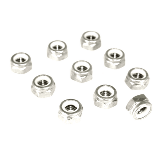 ZSPEC M3-0.5 Nylon Lock Nuts, Stainless SUS304, 10-Pack