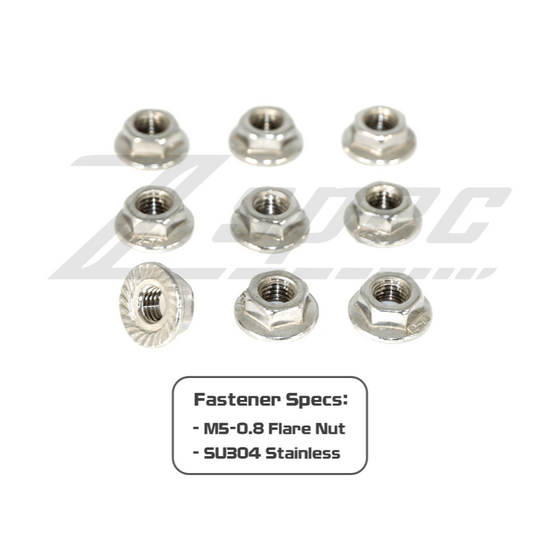 ZSPEC M5 Metric Flare Nuts, SUS304 Stainless Steel, 10-Pack