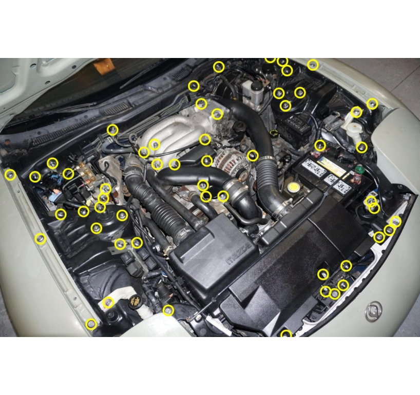 ZSPEC "Stage 3" Dress Up Bolts® Fastener Kit for '92-02 Mazda RX-7 FD, Stainless & Billet