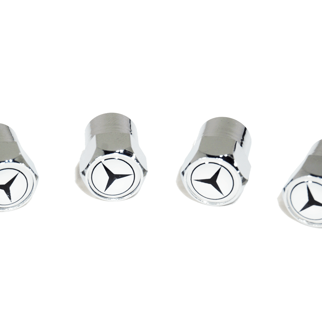 Chrome Valve Stem Tire Caps, Style: Mercedes