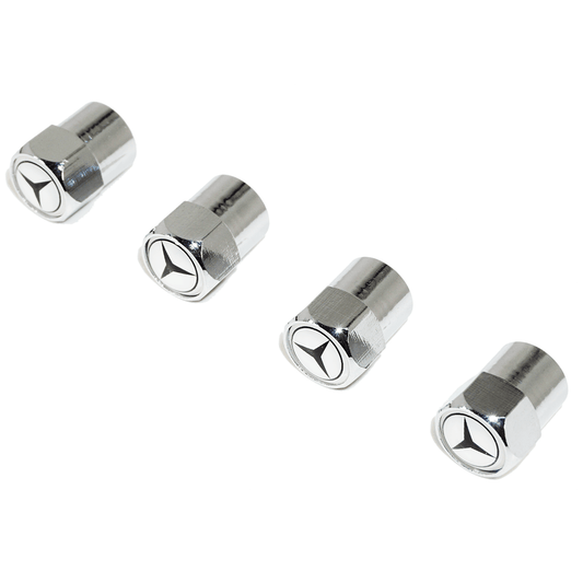 Chrome Valve Stem Tire Caps, Style: Mercedes