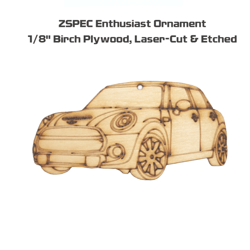 ZSPEC Laser-Engraved Birch Ornament, Style: Mini, ~5-inch Wide