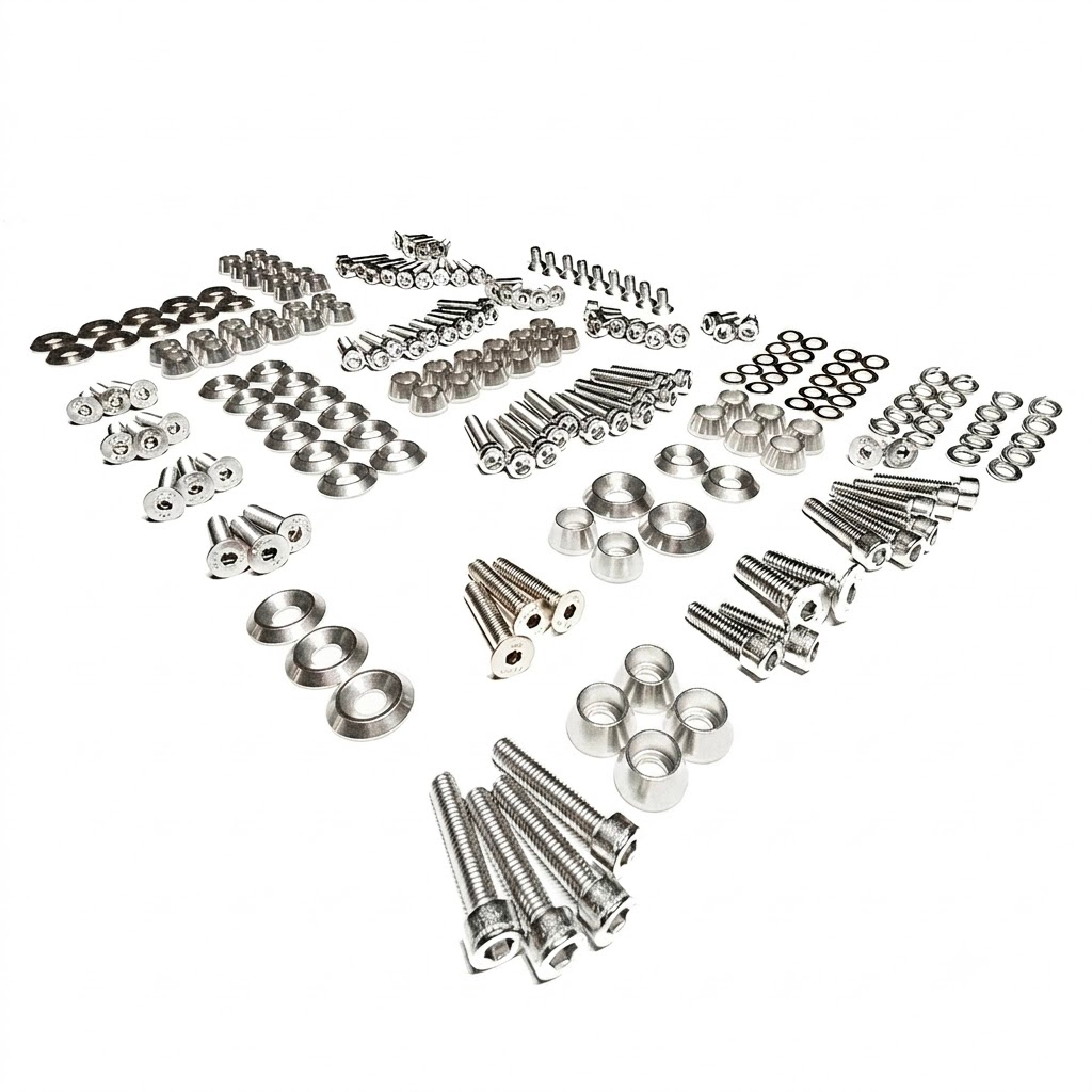 ZSPEC Stage-3 Dress Up Bolts® Fastener Kit for '11-14 Ford Mustang V6 S197, Stainless & Billet
