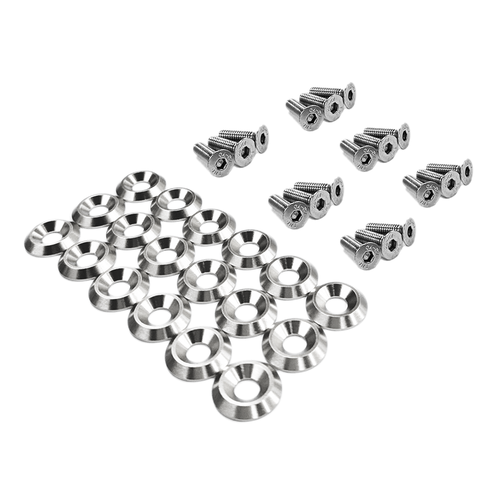 ZSPEC Fenders-Rad-Brackets-Hood-Prop-Headlights Fasteners for '05-14 S197 Ford Mustang, Stainless & Billet