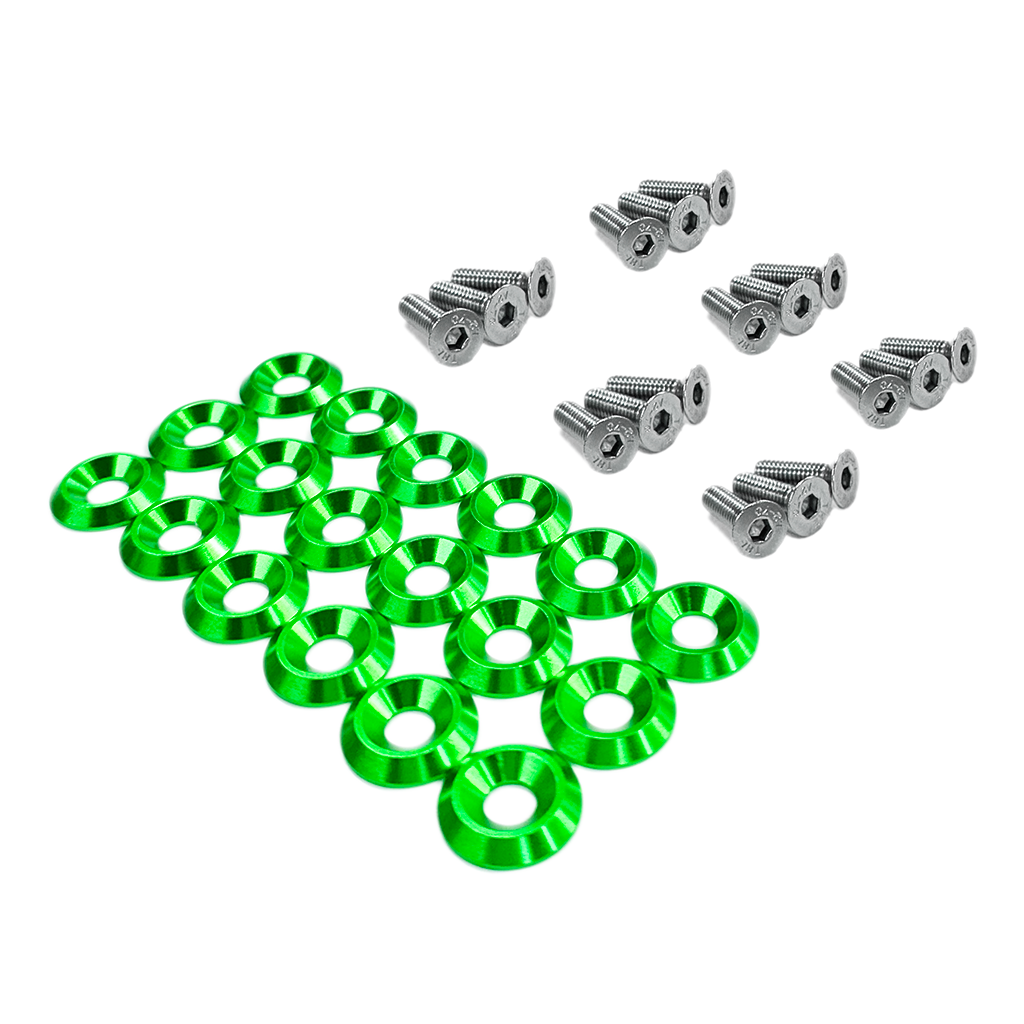 ZSPEC Fenders-Rad-Brackets-Hood-Prop-Headlights Fasteners for '05-14 S197 Ford Mustang, Stainless & Billet