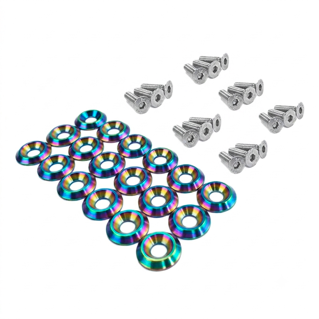 ZSPEC Fenders-Rad-Brackets-Hood-Prop-Headlights Fasteners for '05-14 S197 Ford Mustang, Stainless & Billet