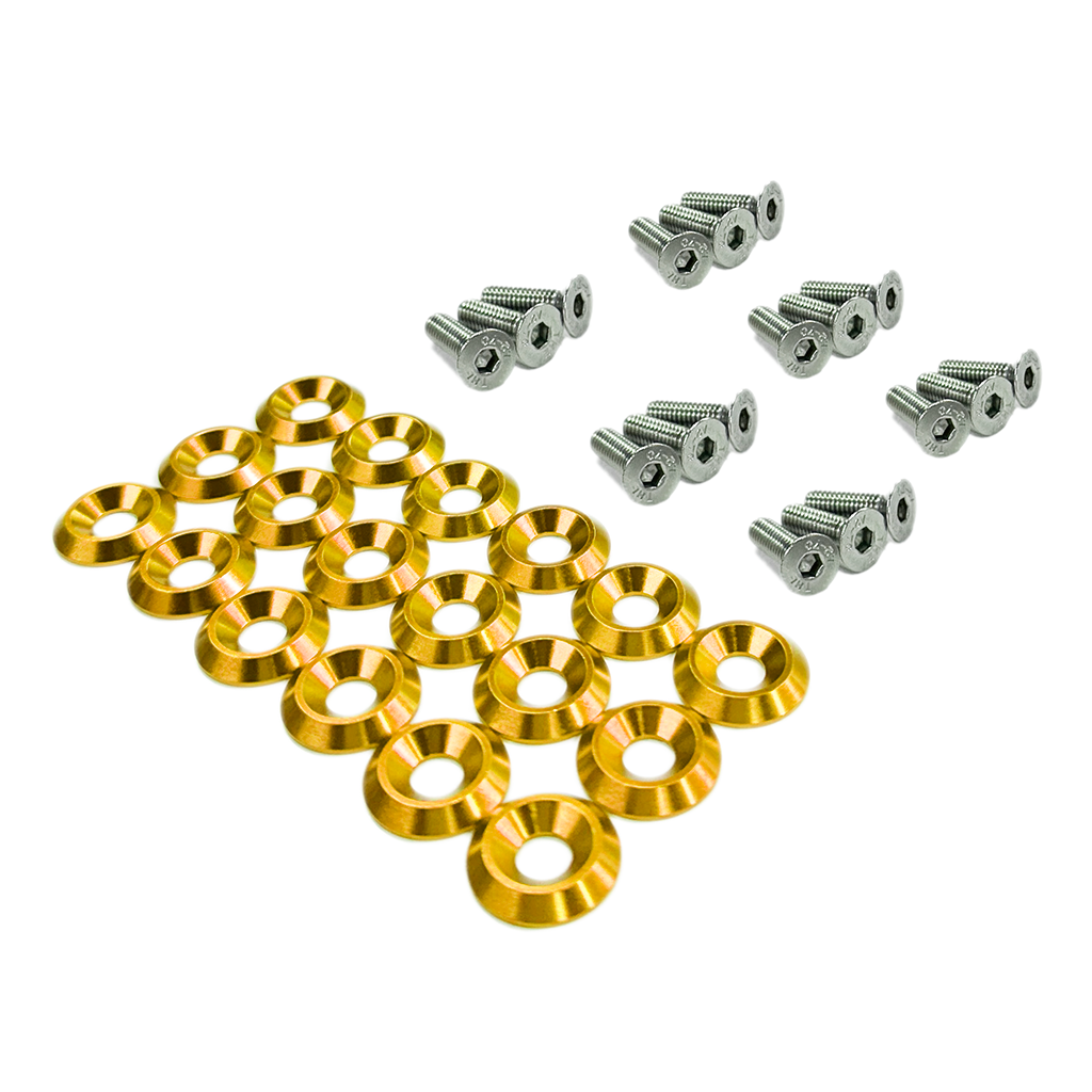 ZSPEC Fenders-Rad-Brackets-Hood-Prop-Headlights Fasteners for '05-14 S197 Ford Mustang, Stainless & Billet