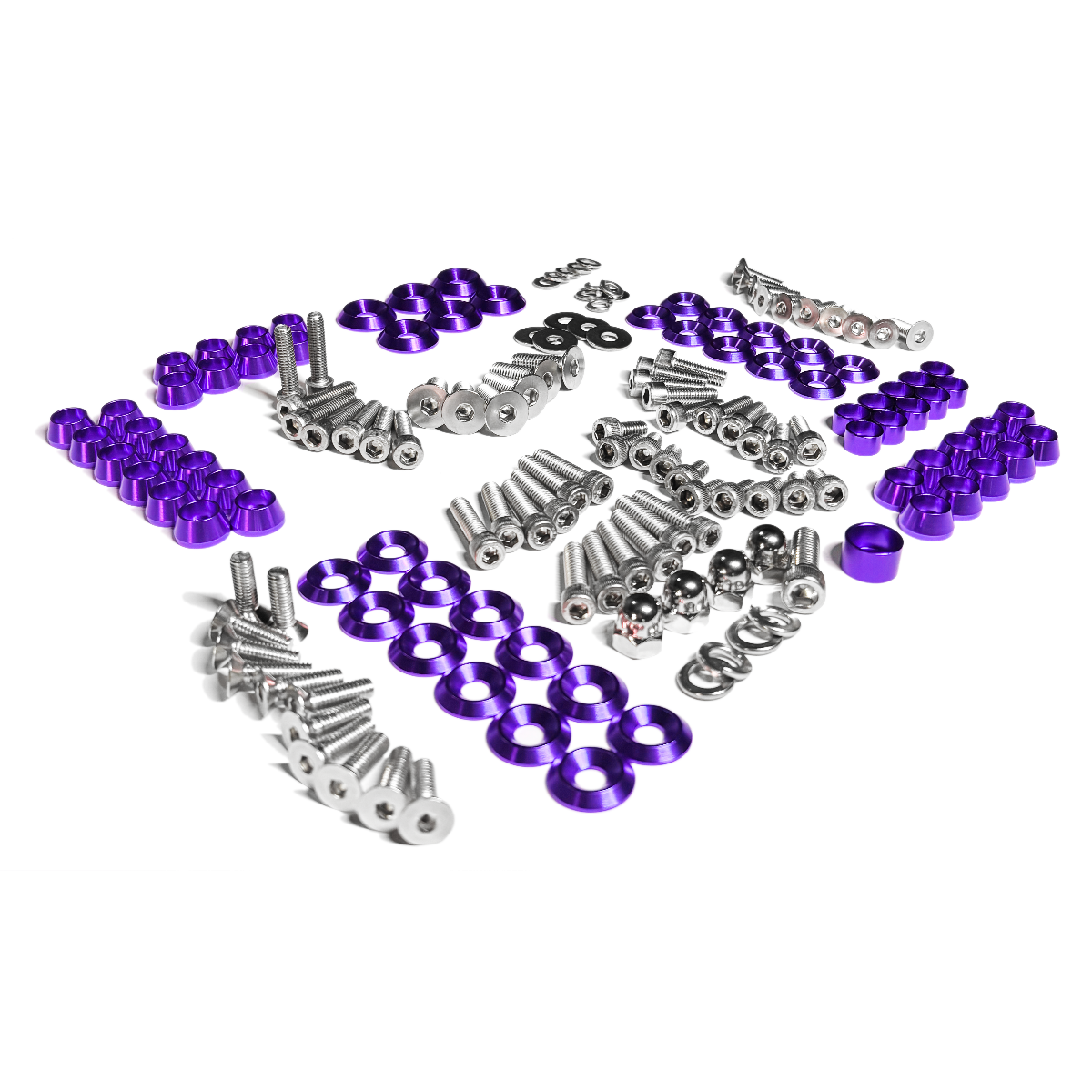 ZSPEC Stage-2 Dress Up Bolts® Fastener Kit for '87-93 Ford Mustang V8 Fox-Body, Stainless & Billet