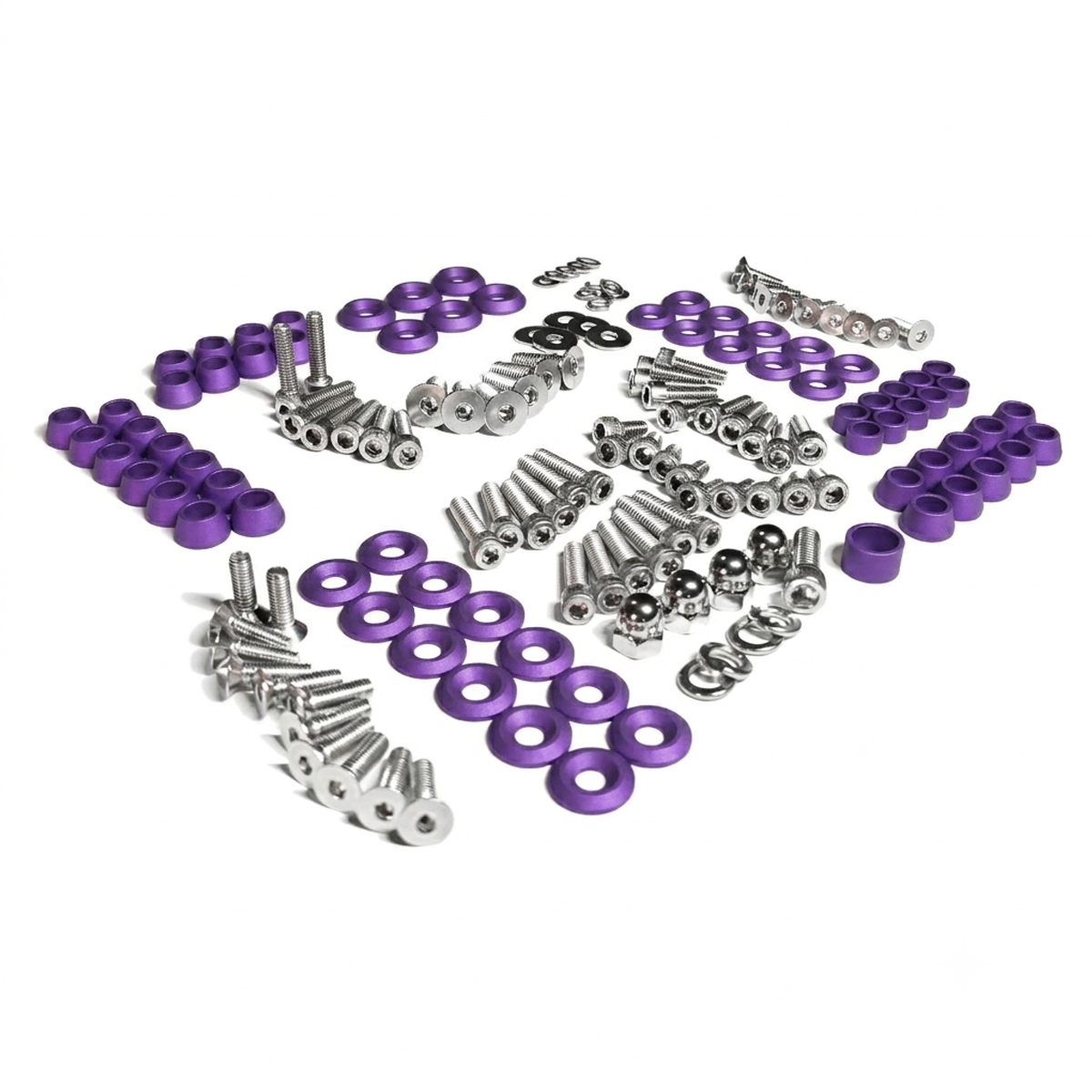 ZSPEC Stage-2 Dress Up Bolts® Fastener Kit for '87-93 Ford Mustang V8 Fox-Body, Stainless & Billet
