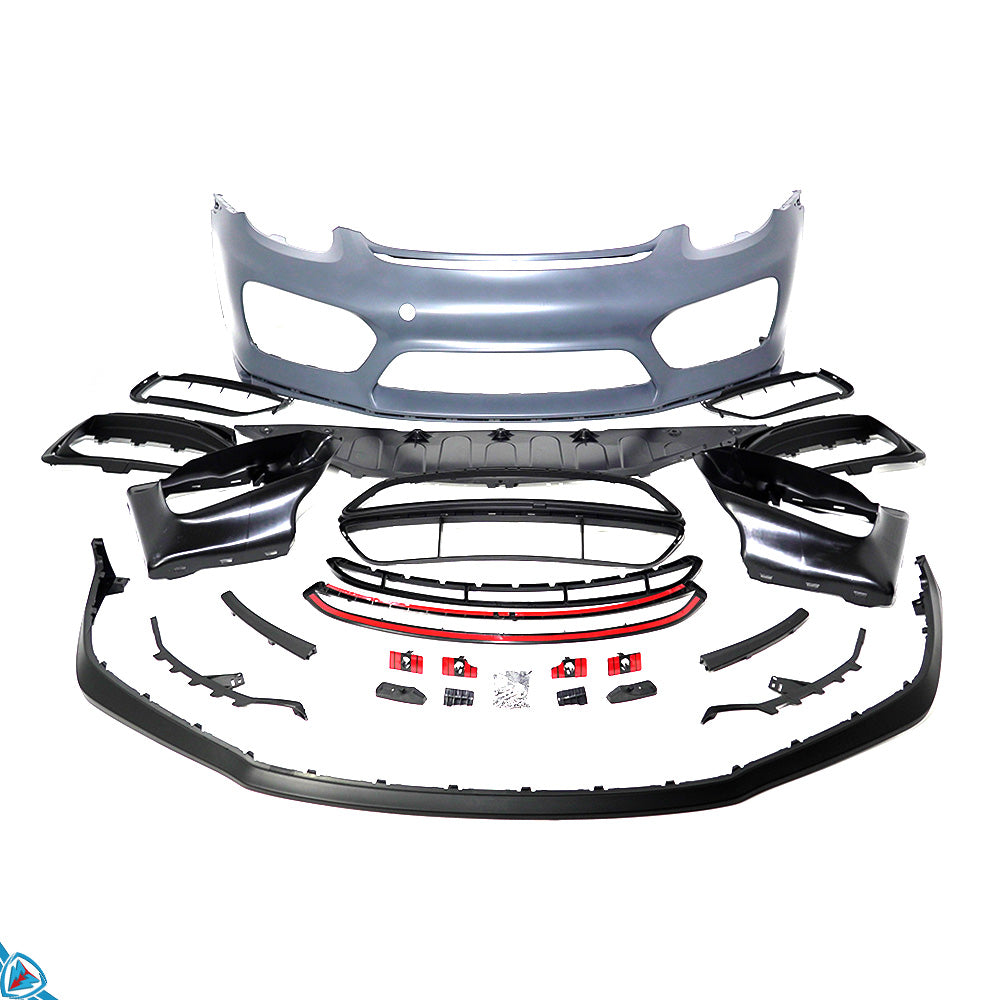 2013-2016 Porsche Boxster & Cayman (981) to GT4 Style Front Bumper Conversion [Includes LED DRLs]