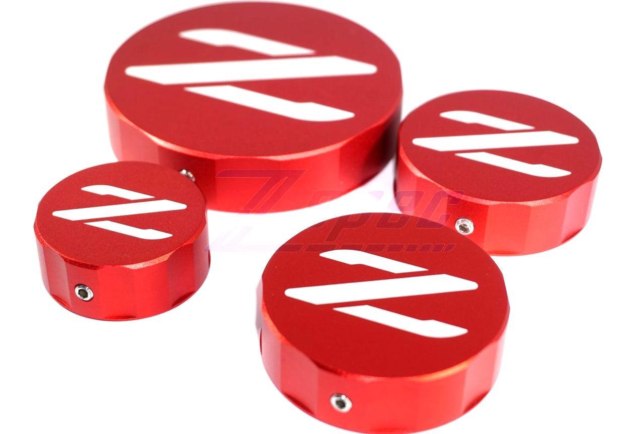 ZSPEC Reservoir Cap Cover Set (BMC, CMC, PS, CO) for Nissan Z32 300zx, Billet Aluminum