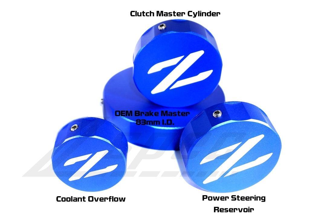 ZSPEC Reservoir Cap Cover Set (BMC, CMC, PS, CO) for Nissan Z32 300zx, Billet Aluminum
