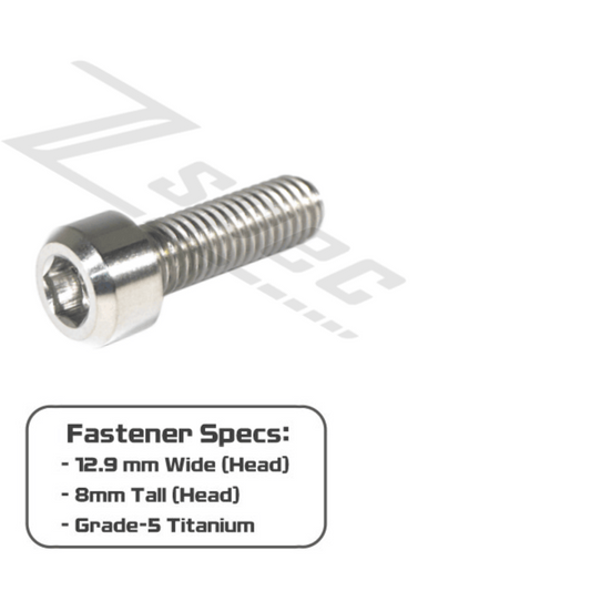 ZSPEC M8-1.25x20mm Socket Cap SHSC Fastener/Bolt, Titanium Grade-5, Per Each