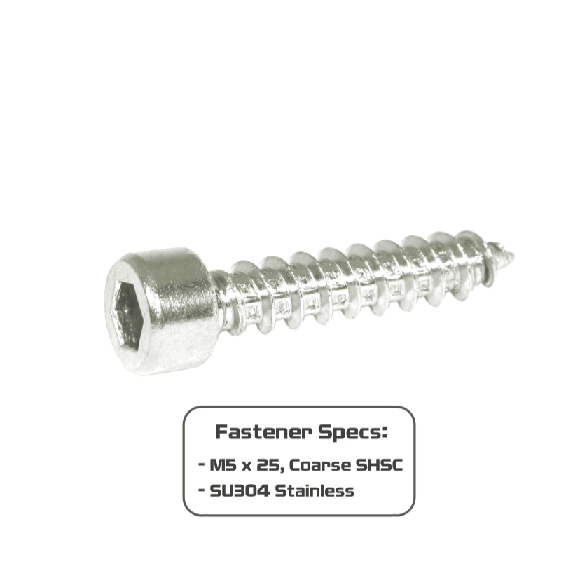 ZSPEC M5x25mm Coarse Socket-Head Socket Cap SHSC Fasteners, Stainless, 10-Pack