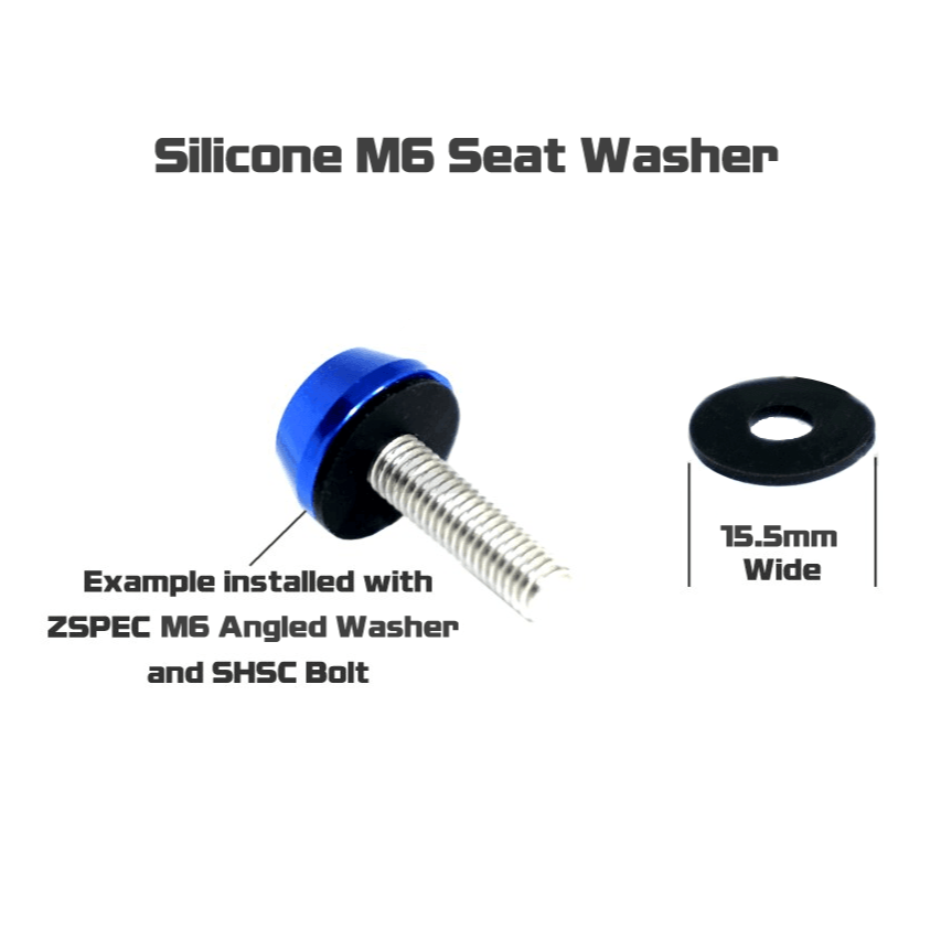 ZSPEC Body Kit Fastener, Billet-Angled Finish Washer & Stainless M6x20mm Bolt, w/ Rivet Nut, per Each