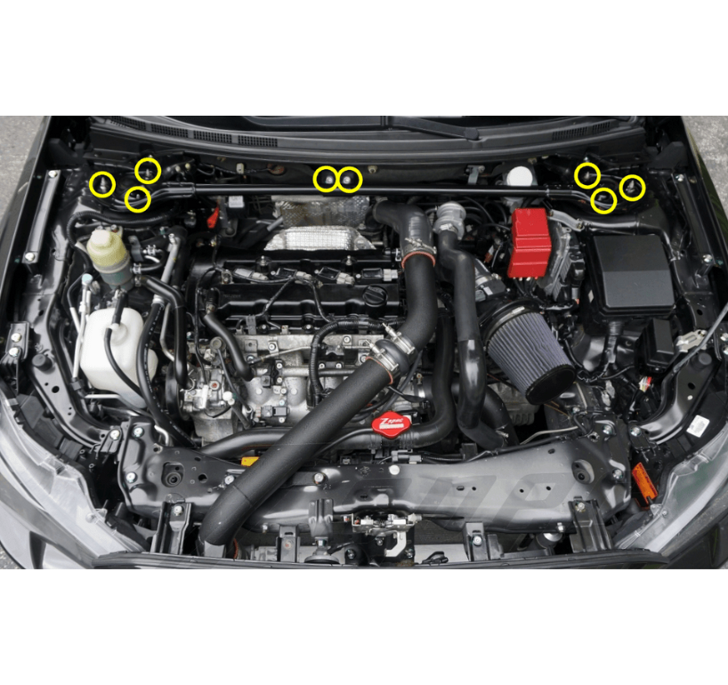 ZSPEC Strut Bar Fastener Kit for Mitsubishi Lancer EVO X 10, Stainless & Billet