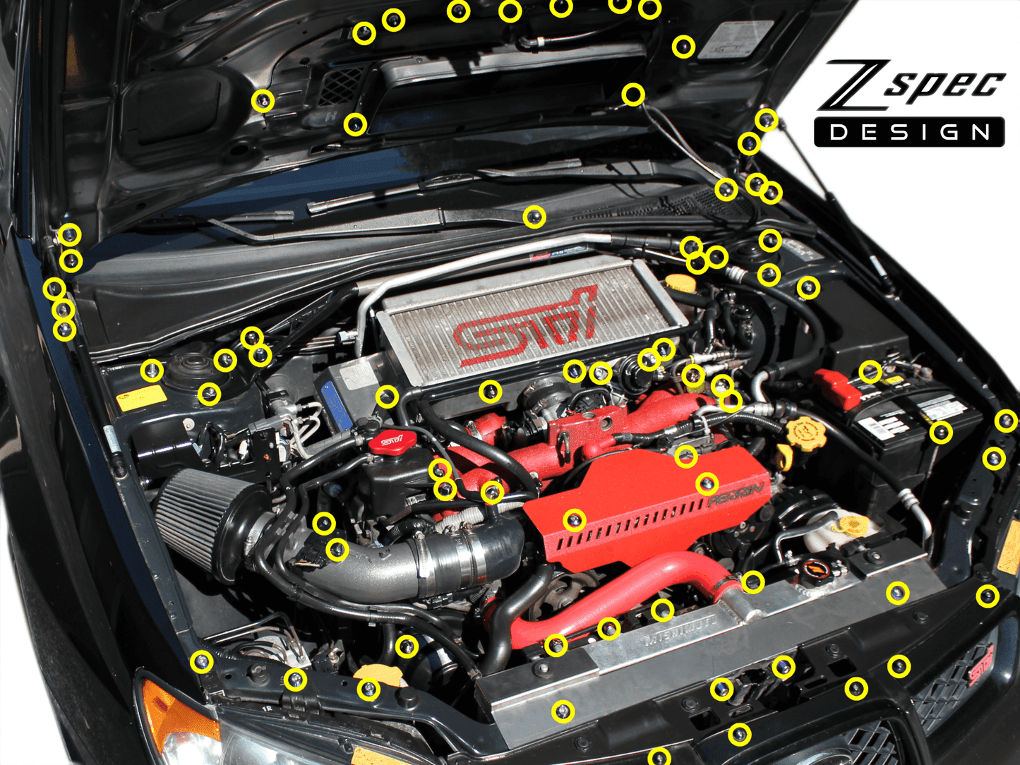 ZSPEC "Stage 3" Dress Up Bolts® Fastener Kit for '02-07 Subaru WRX & STI, Stainless & Billet