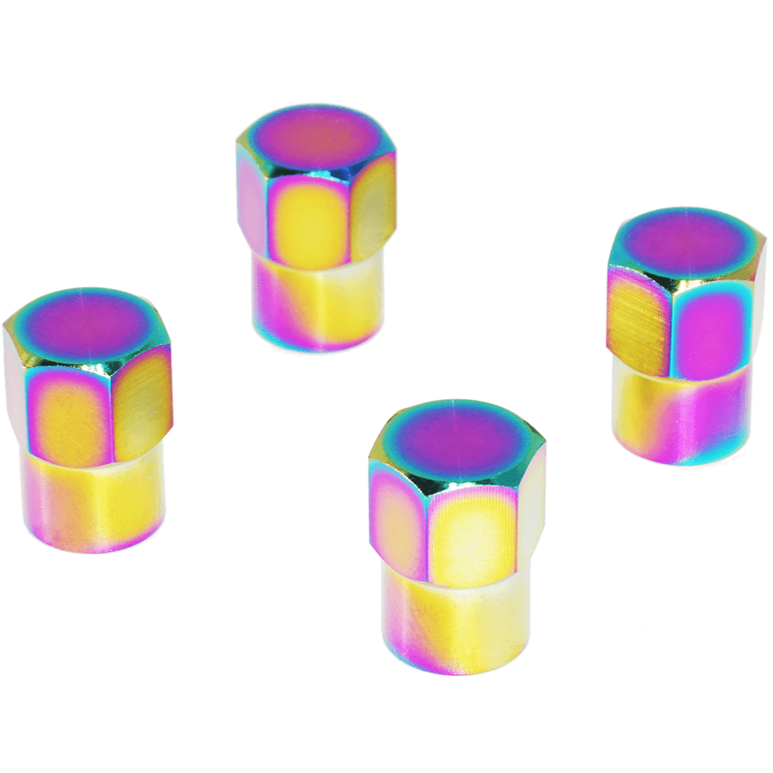 Titanium Tire Cap Set, Universal for Valve Stem Caps on Cars & Bikes, Grade-5 Titanium