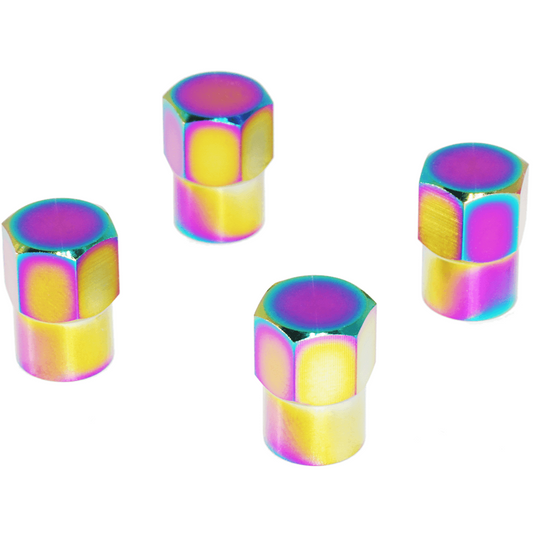 Titanium Tire Cap Set, Universal for Valve Stem Caps on Cars & Bikes, Grade-5 Titanium