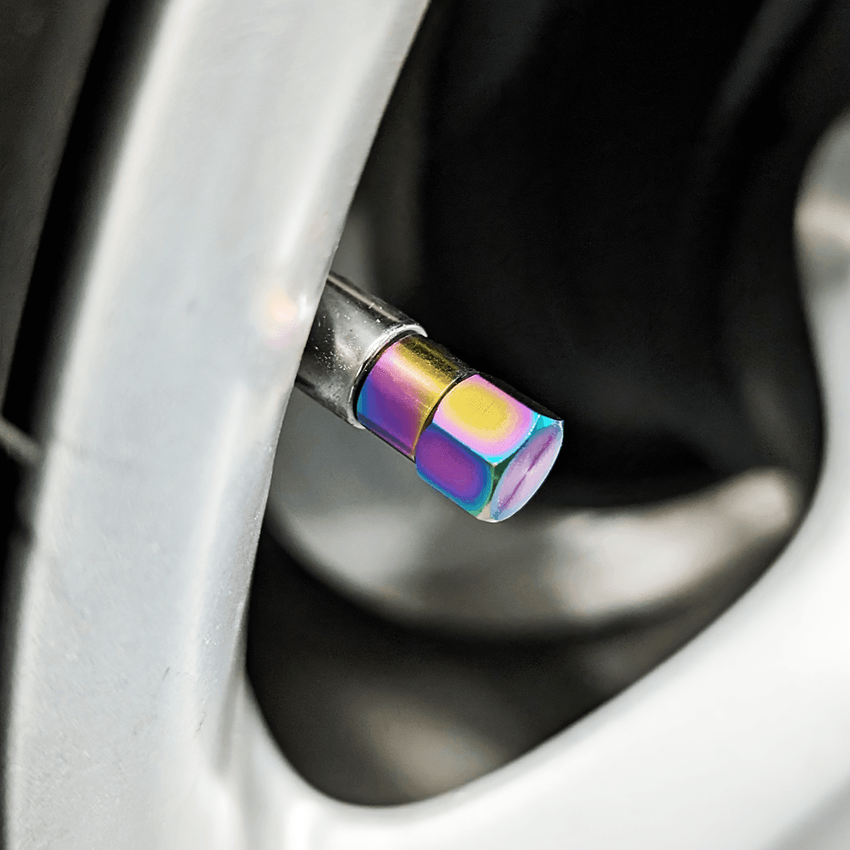 Titanium Tire Cap Set, Universal for Valve Stem Caps on Cars & Bikes, Grade-5 Titanium