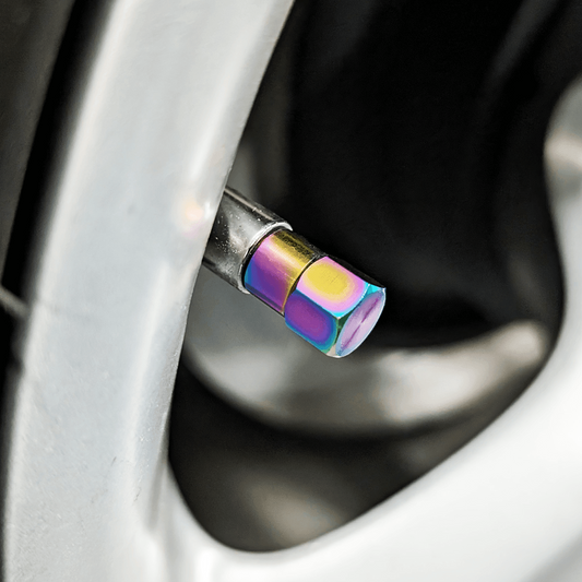 Titanium Tire Cap Set, Universal for Valve Stem Caps on Cars & Bikes, Grade-5 Titanium