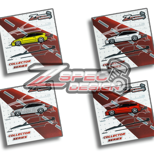 Honda CRX (Red/White/Yellow/Glitter-Silver) Collector Lapel/Hat Pin - ZSPEC Design