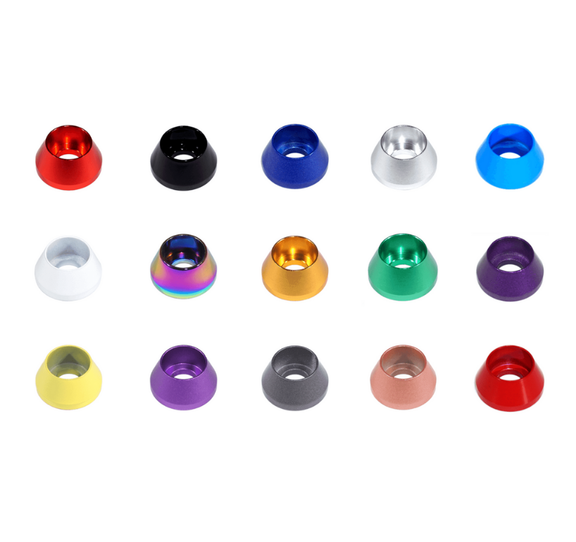 ZSPEC M8 Angled Cup Finish Washers for SHSC Socket-Cap Fasteners, Billet, 10-Pack