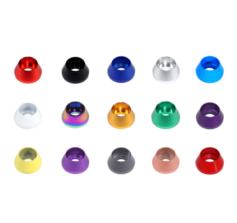 ZSPEC M6 Angled Cup Finish Washers for SHSC Socket-Cap Fasteners, Billet, 10-Pack