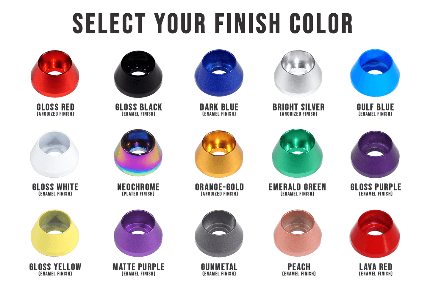 ZSPEC M6 Angled Cup Finish Washers for SHSC Socket-Cap Fasteners, Billet, 10-Pack