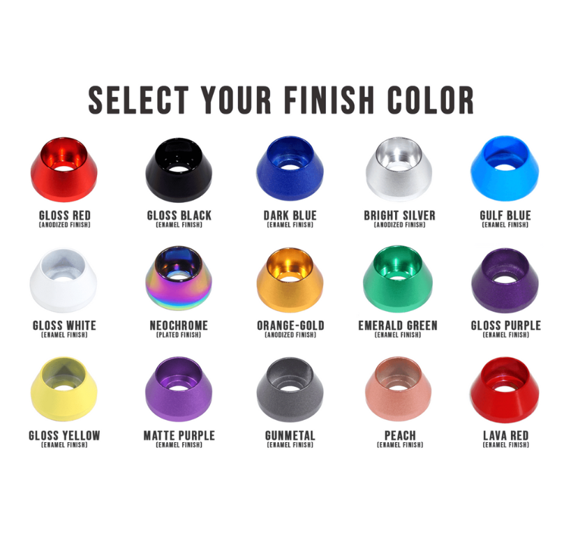 ZSPEC M8 Fender-Finish Washers for M8 FHSC Flat-Head Fasteners, Billet, 10-Pack