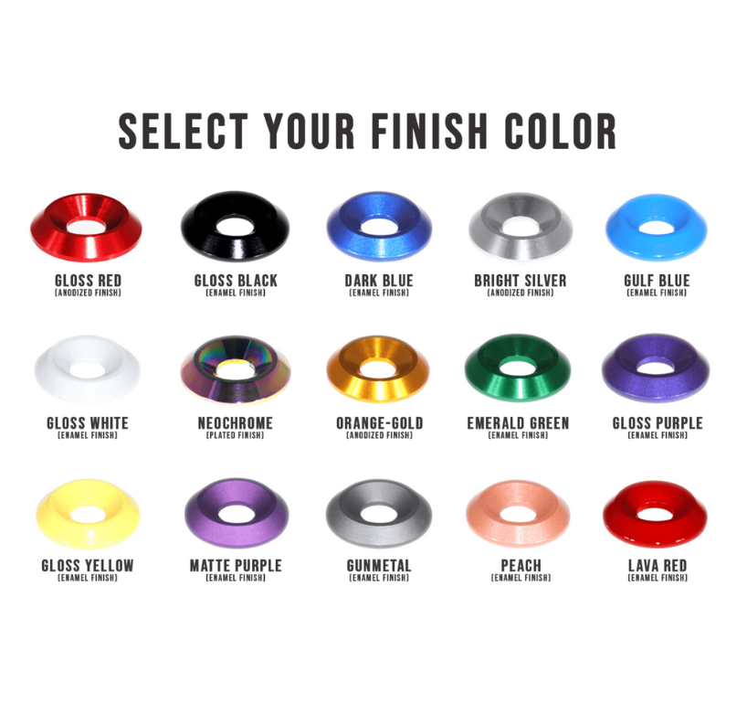 ZSPEC Billet Finish-Washer Color Sample Pack, One of each color