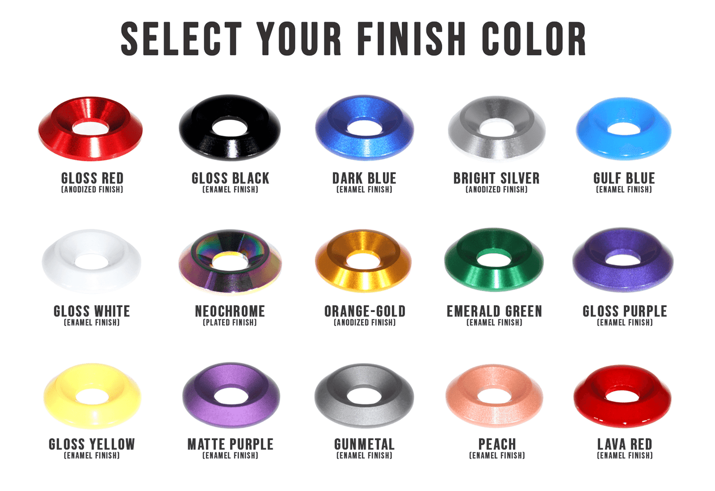 ZSPEC M6 Billet Dress Up Fender-Finish Washers for FHSC Fasteners, Billet, 10-Pack