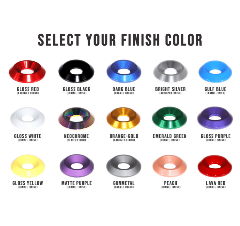 ZSPEC M6 Wide Fender-Finish Dress Up Washers, for M6 FHSC Fasteners, Billet, 10-Pack