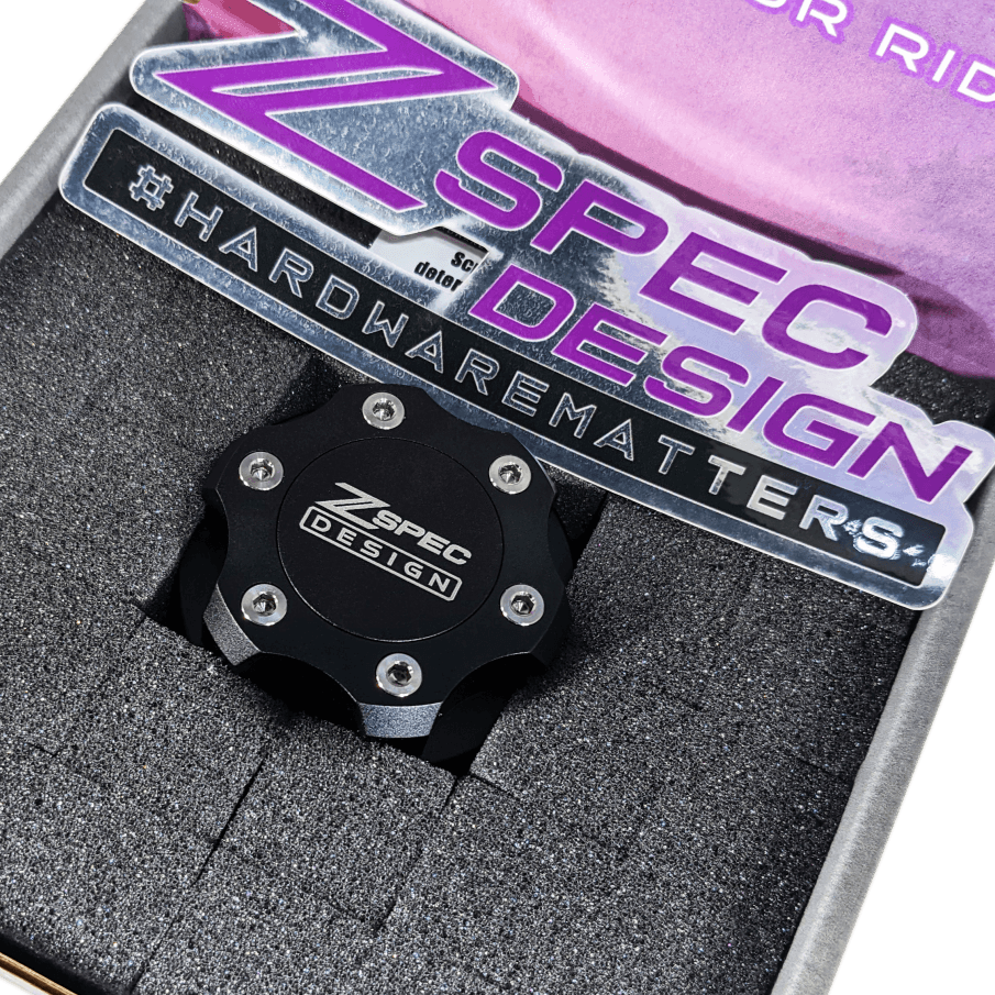 ZSPEC Billet Oil Filler Cap for Nissan/Infiniti/Datsun, Black Cap w/ Titanium Accent