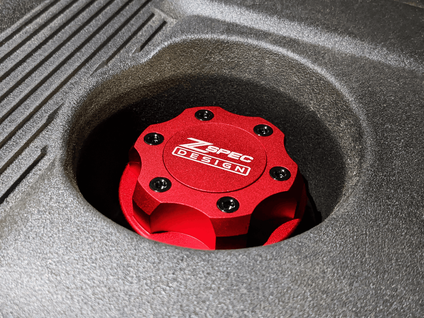 ZSPEC Billet Oil Filler Cap for Nissan/Infiniti/Datsun, Red Cap w/ Titanium Accents