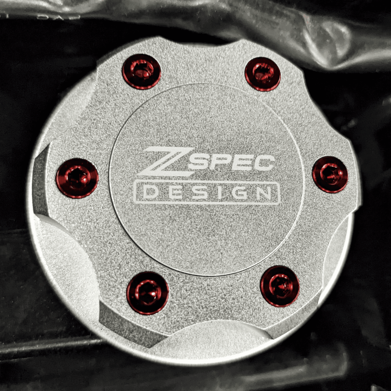 ZSPEC Billet Oil Filler Cap for Nissan/Infiniti/Datsun, Silver Cap w/ Titanium Accents