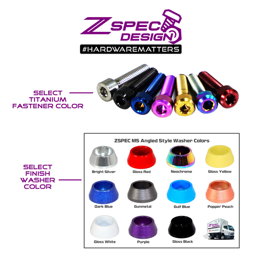 ZSPEC Body Kit Fastener, M5x20mm Titanium & Billet w/RIVET NUT, Sold per each
