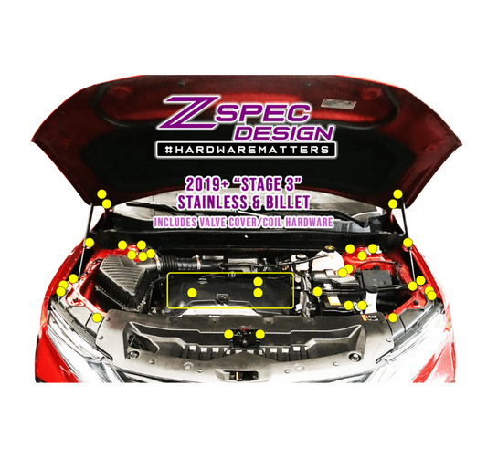 ZSPEC "Stage 3" Dress Up Bolts® Fastener Kit for '19+ Chevy Blazer C1, Stainless & Billet