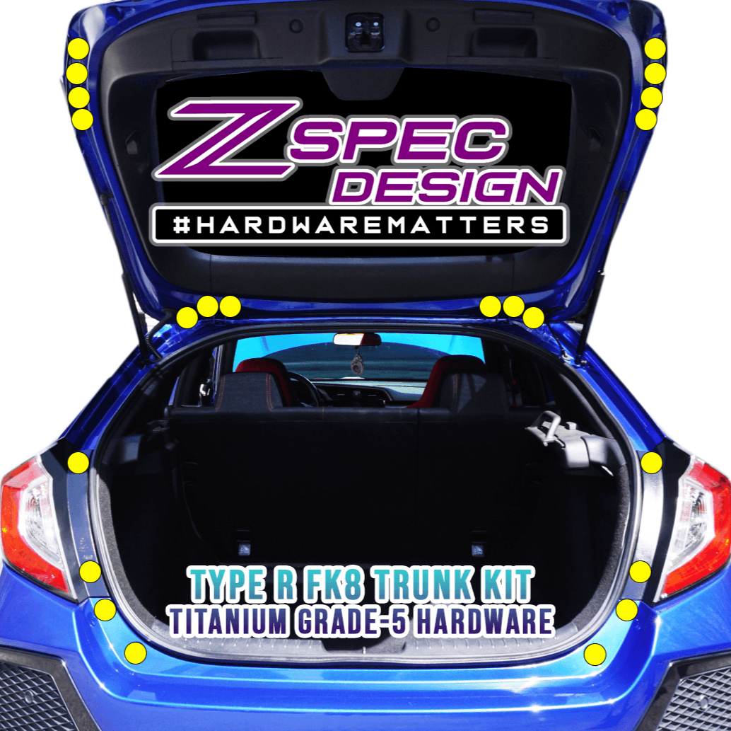 ZSPEC Dress Up Bolts® Trunk Fastener Kit for the Civic FK8 Type R, Titanium