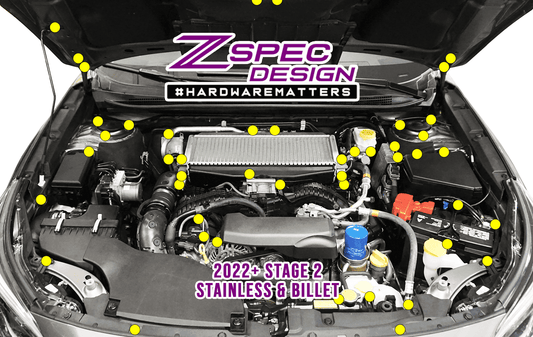 ZSPEC "Stage 2" Dress Up Bolts® Fastener Kit for '22+ Subaru WRX & Legacy, Stainless & Billet