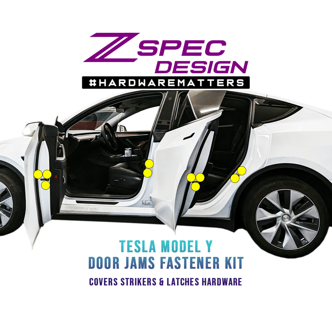 ZSPEC Door-Jams Fastener Kit, Strikers & Latches, for Tesla Model 3 & Y, Grade-5 Titanium