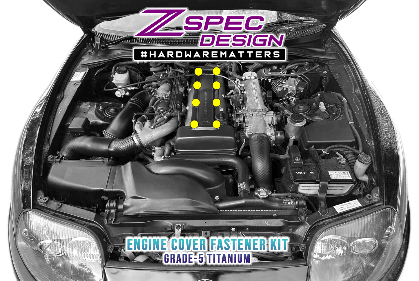 ZSPEC Engine Cover Fastener Kit for '93-02 Toyota Supra MKIV, Titanium