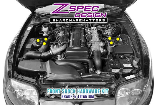 ZSPEC Front Shocks Fastener Kit for '93-02 Toyota Supra MKIV, Titanium