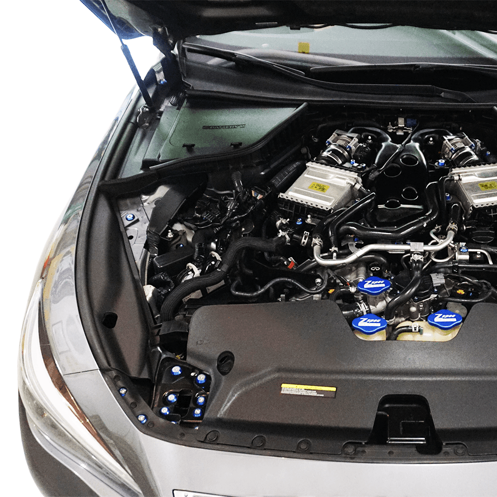 ZSPEC "Stage 1" Dress Up Bolts® Fastener Kit for '17-20 Infiniti Q50/Q60 VQ & VR, Stainless & Billet