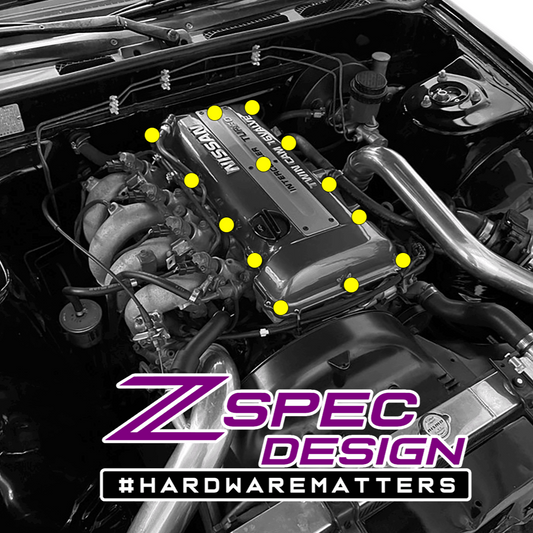 ZSPEC SR20DET (Non-VTC "Red Top") Valve Cover Hardware Kit, Grade-5 Titanium