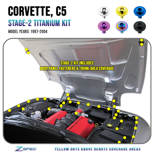 ZSPEC "Stage 2" Dress Up Bolts® Fastener Kit, '97-04 C5 Corvette 5.7L LS6, Titanium
